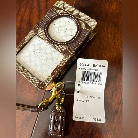 NEW Coach Signature Brown and Tan iPod Case Holder NWT - Picture 4 of 11